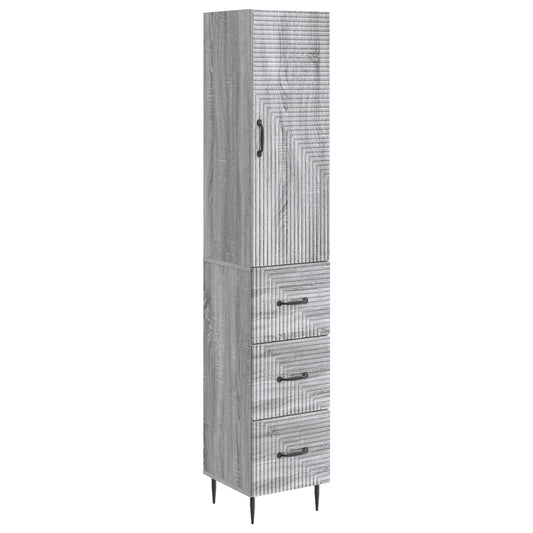 Szekrény szett 2 pcs Szürke Sonoma 33 x 34,5 x 90 cm Szerelt Fa