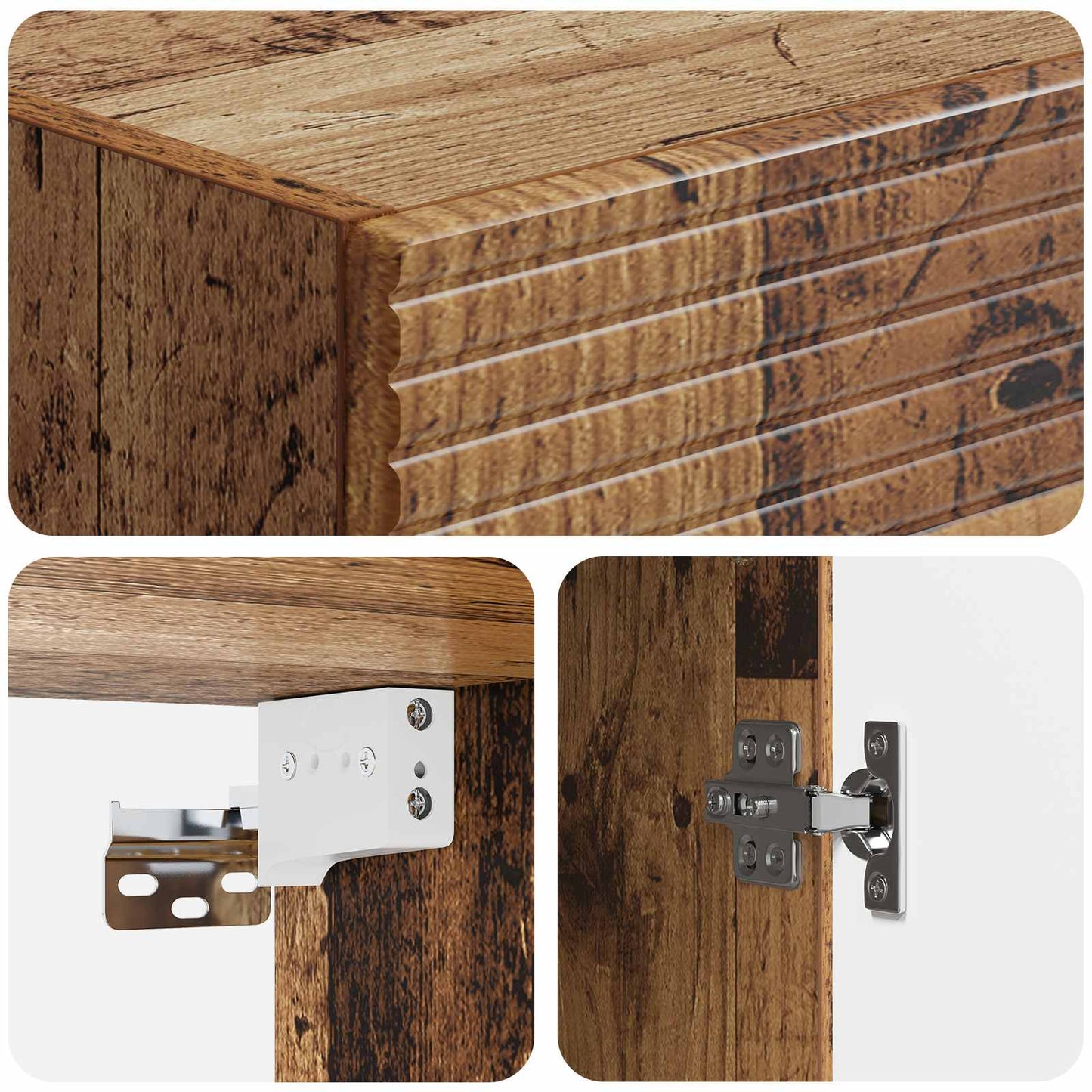 Szekrény szett 2 pcs Antik Fa 33 x 34,5 x 90 cm Szerelt Fa