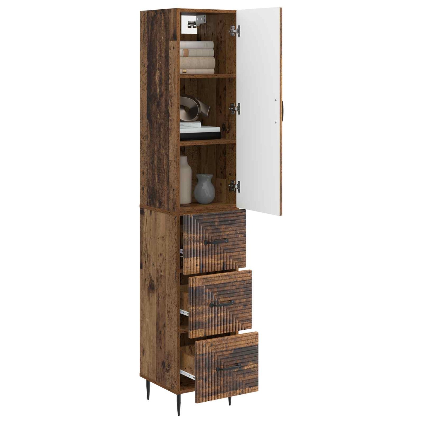 Szekrény szett 2 pcs Antik Fa 33 x 34,5 x 90 cm Szerelt Fa