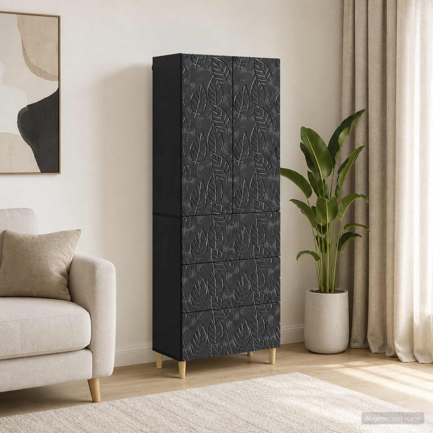 Szekrény szett 2 db 66 x 34,5 x 90 cm Szerelt Fa Fekete
