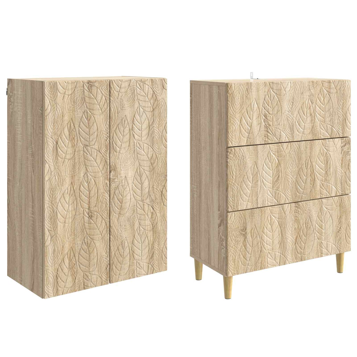Szekrény szett 2 pcs Sonoma Tölgy 66 x 34,5 x 90 cm Szerelt Fa