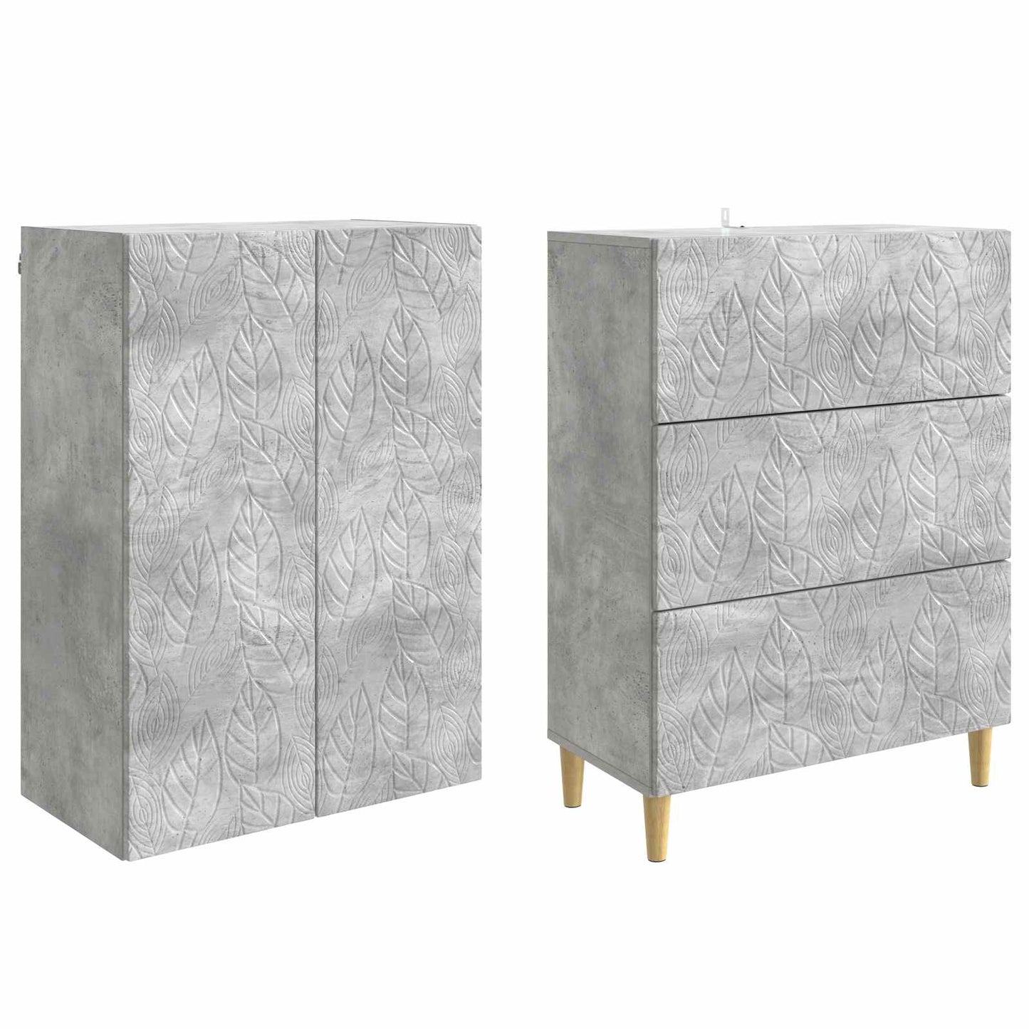 Szekrény szett 2 pcs Betonszürke 66 x 34,5 x 90 cm Szerelt Fa