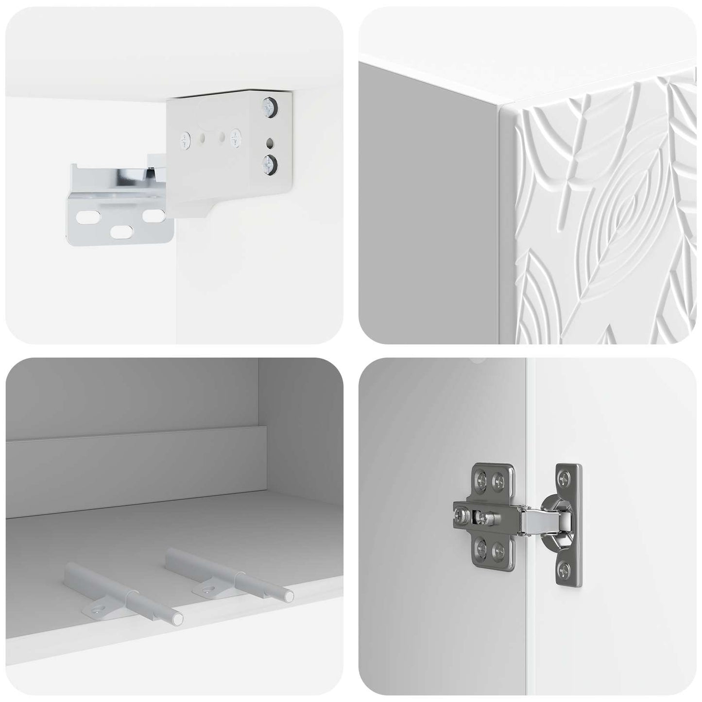 Szekrény szett 2 pcs Magasfényű Fehér 66 x 34,5 x 90 cm