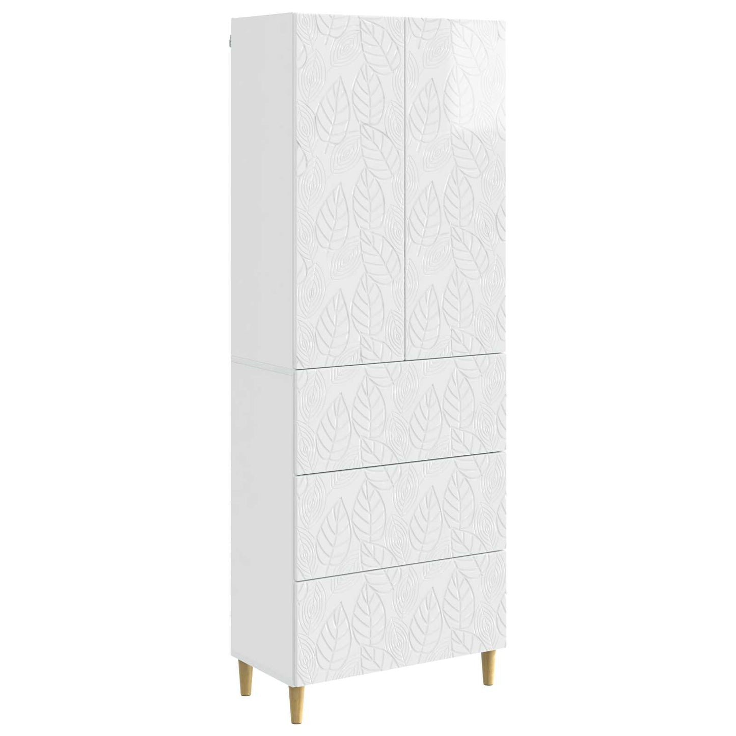 Szekrény szett 2 pcs Magasfényű Fehér 66 x 34,5 x 90 cm