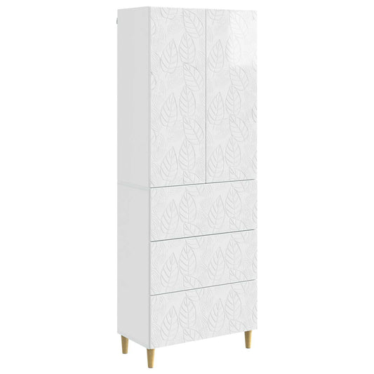 Szekrény szett 2 pcs Magasfényű Fehér 66 x 34,5 x 90 cm