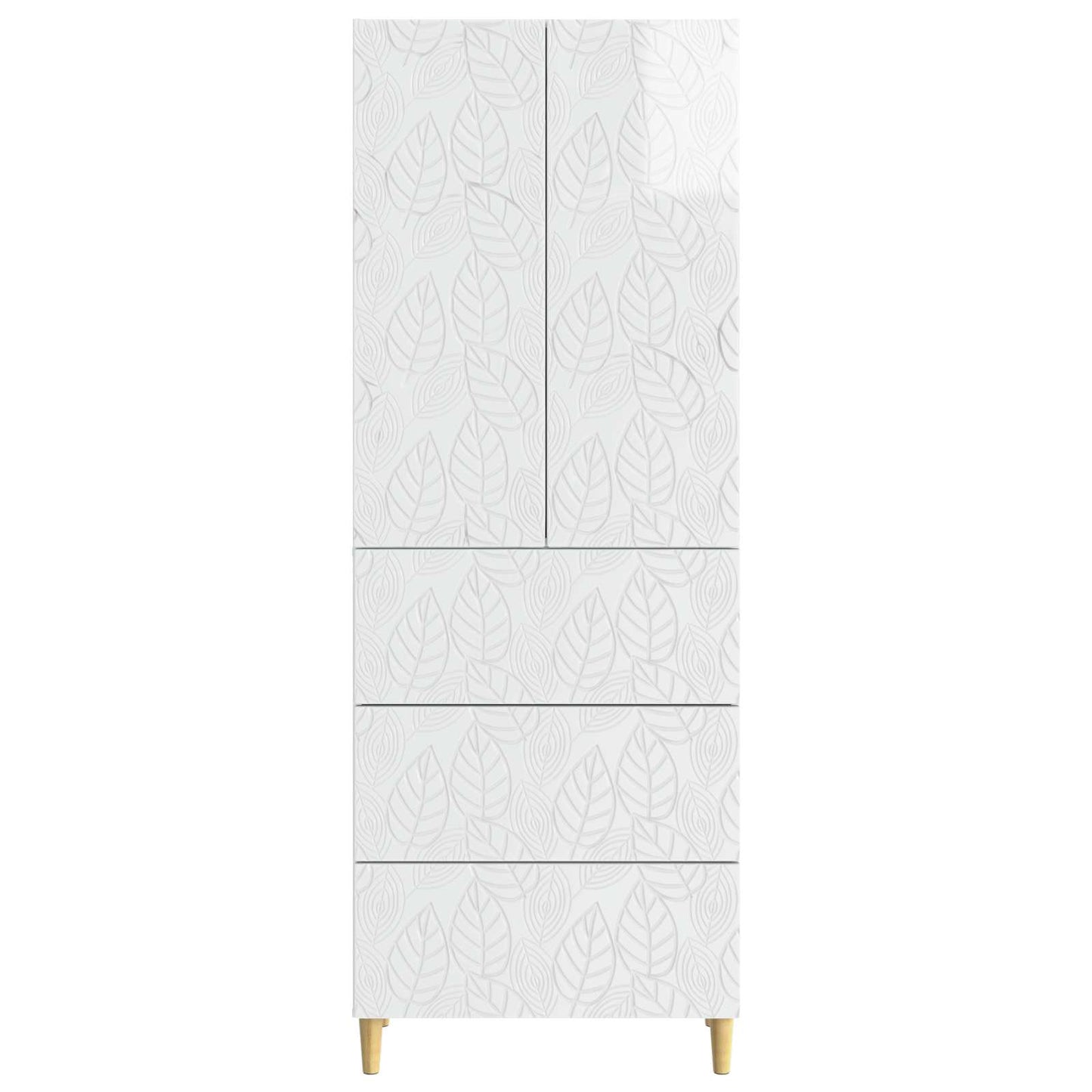 Szekrény szett 2 pcs Magasfényű Fehér 66 x 34,5 x 90 cm