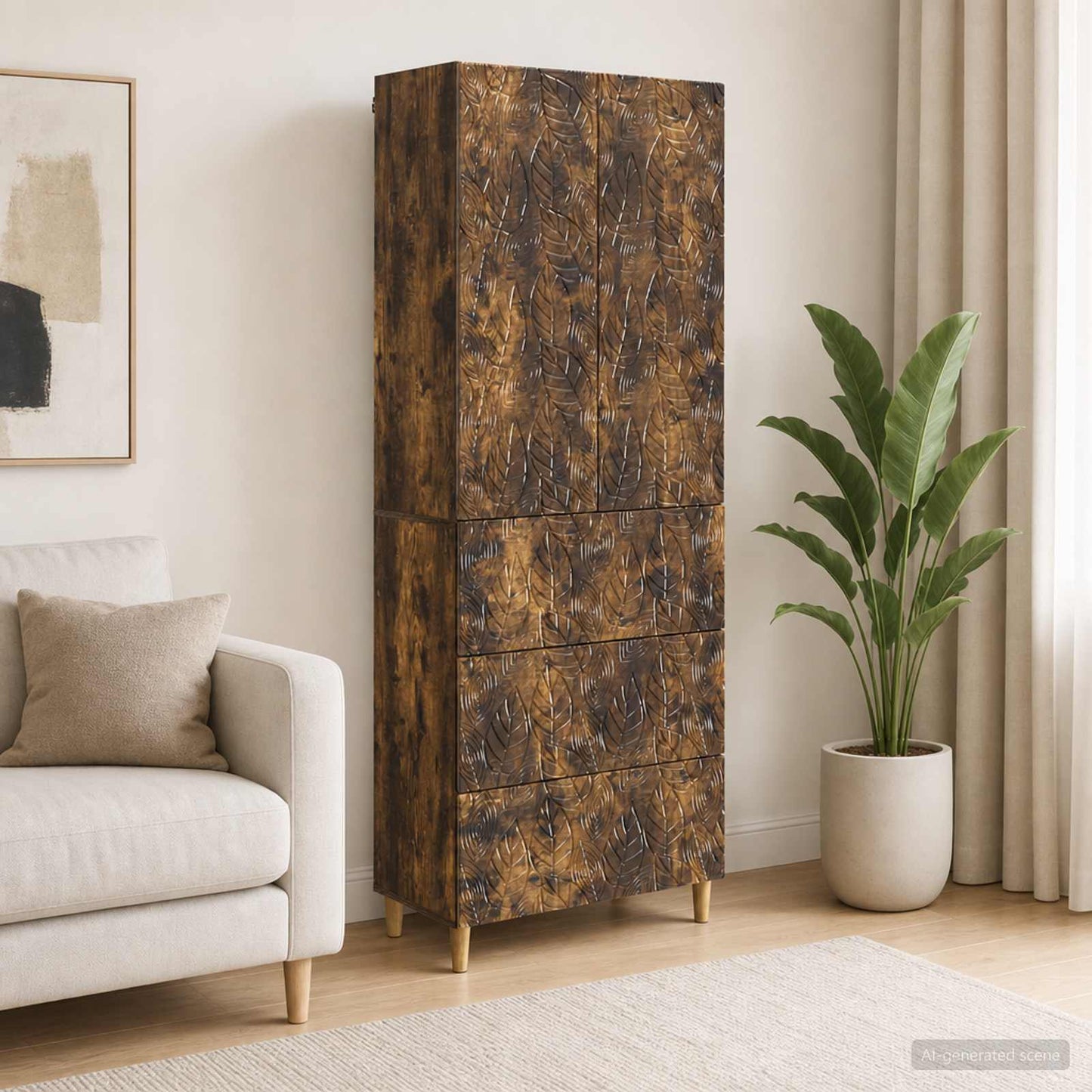 Szekrény szett 2 db 66 x 34,5 x 90 cm Szerelt Fa Füstös Tölgy
