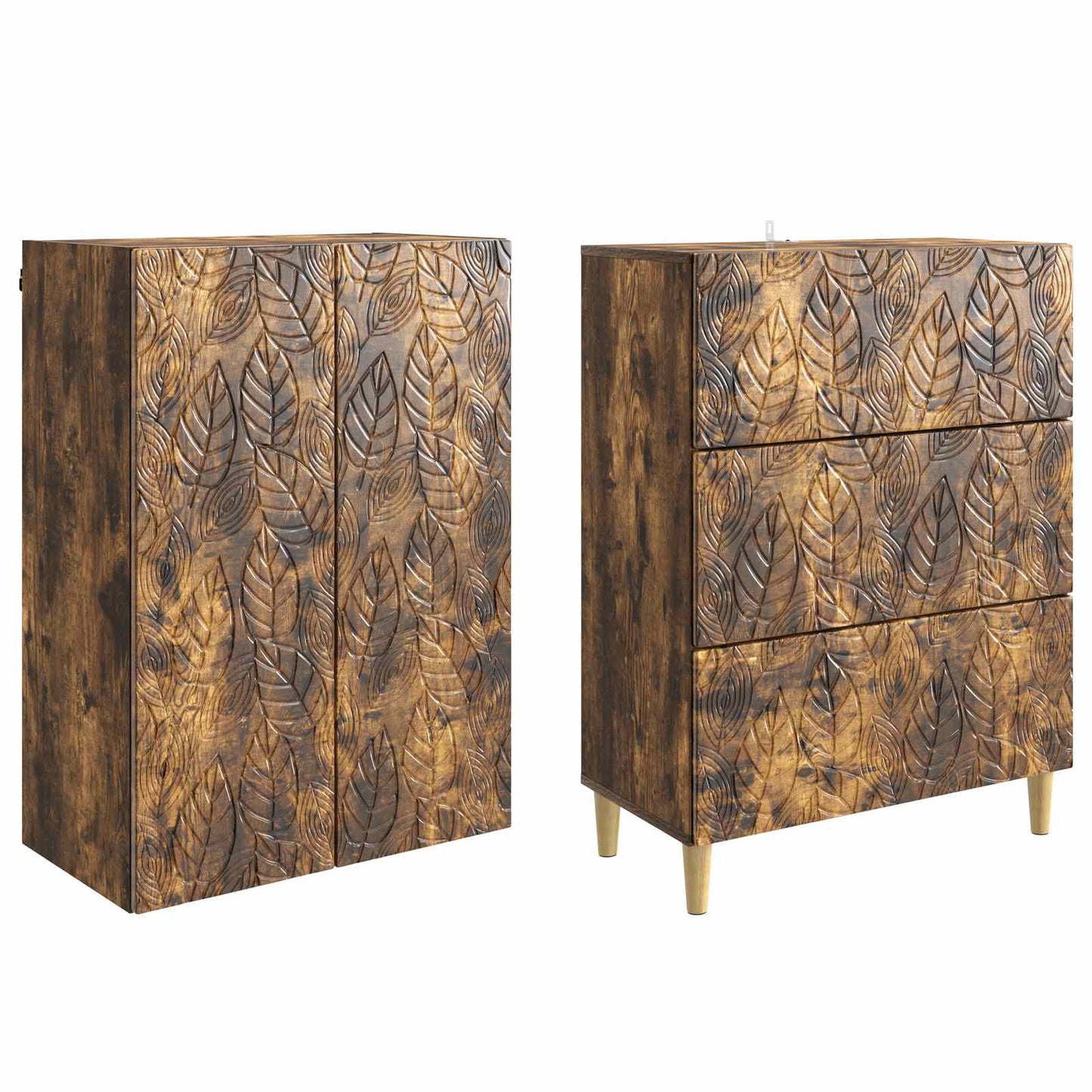 Szekrény szett 2 pcs Füstös Tölgy 66 x 34,5 x 90 cm Szerelt Fa