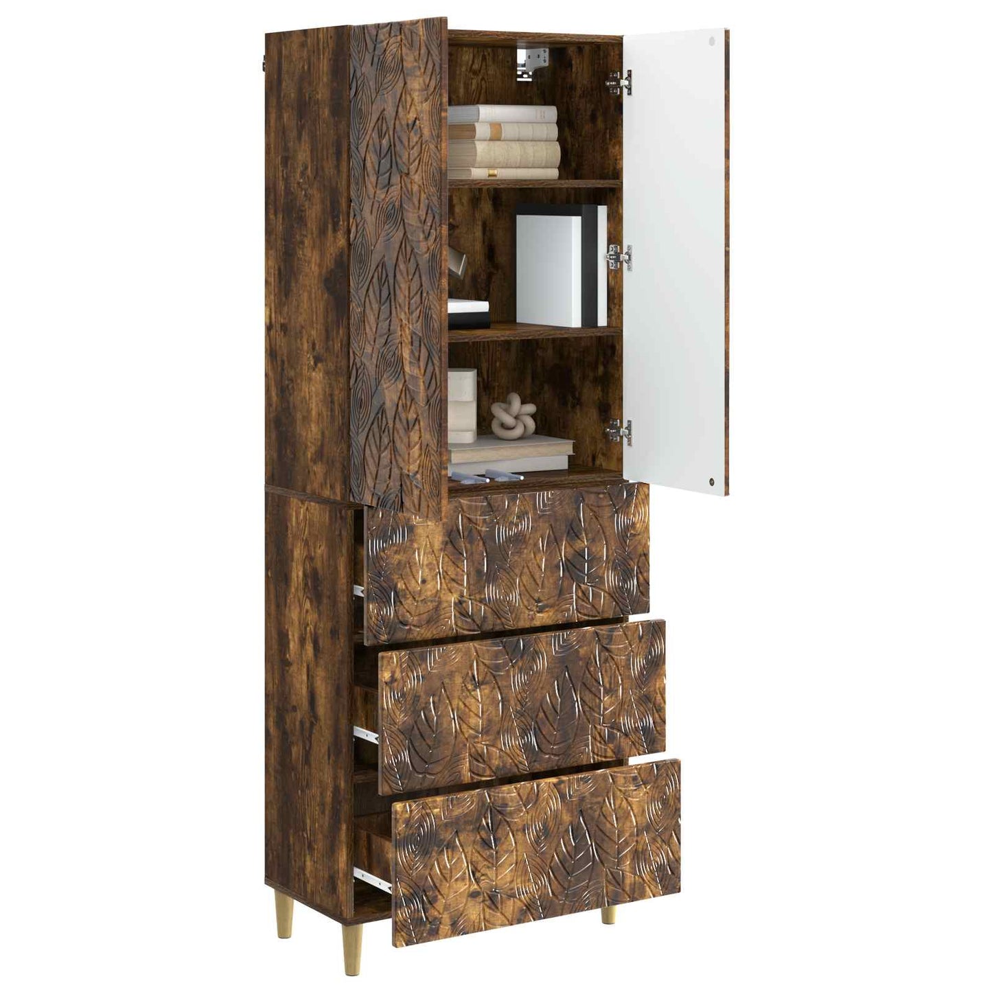 Szekrény szett 2 pcs Füstös Tölgy 66 x 34,5 x 90 cm Szerelt Fa