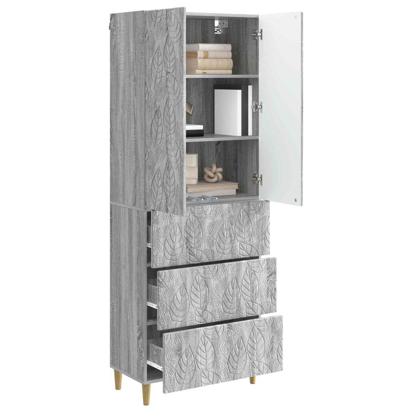 Szekrény szett 2 pcs Szürke Sonoma 66 x 34,5 x 90 cm Szerelt Fa