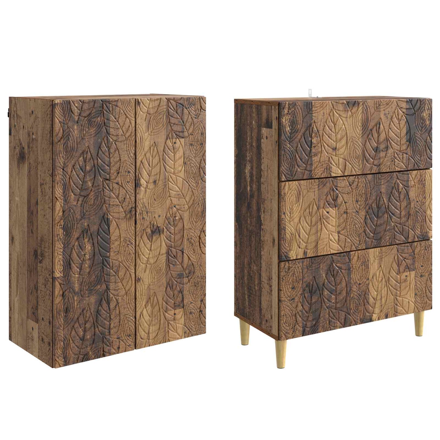 Szekrény szett 2 pcs Antik Fa 66 x 34,5 x 90 cm Szerelt Fa