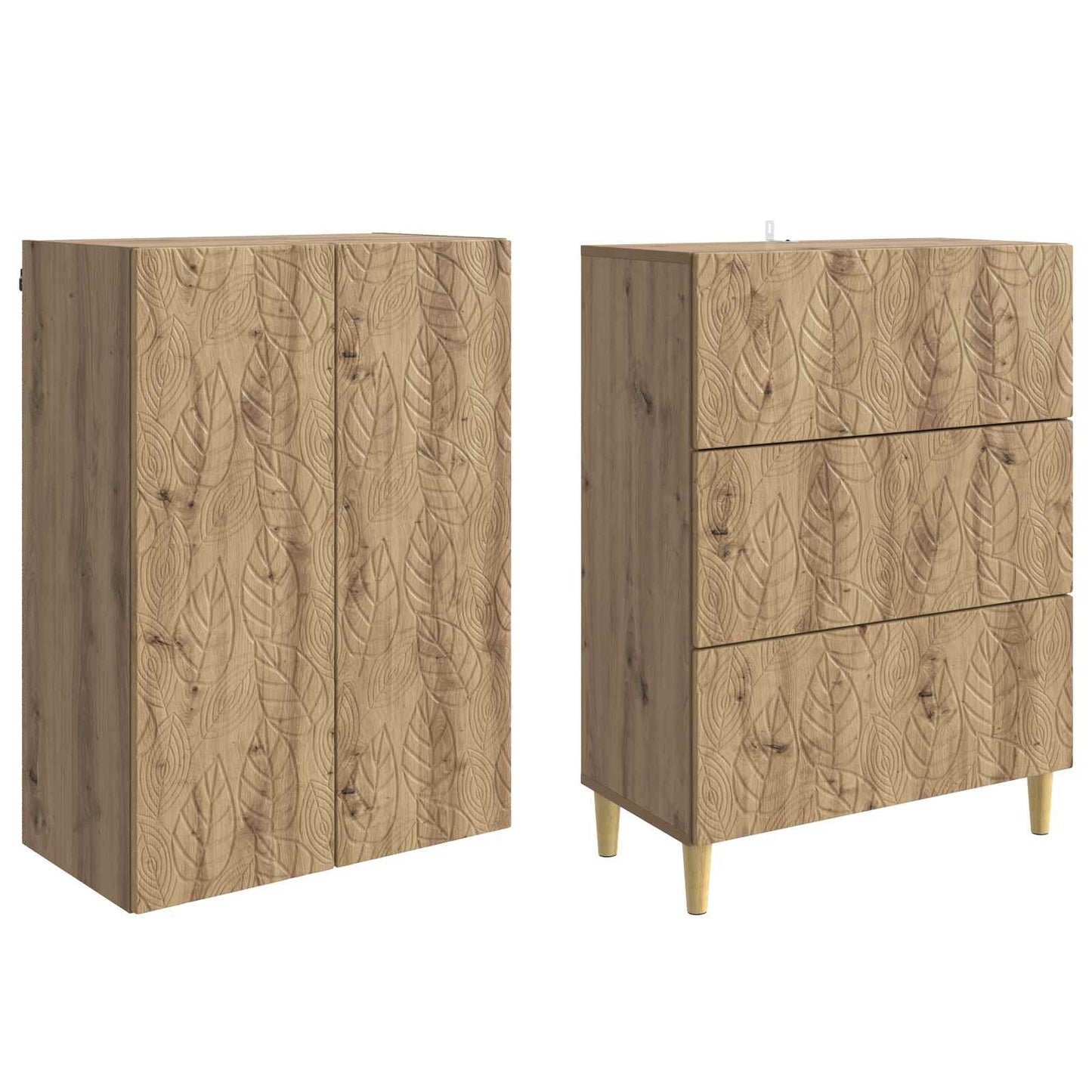 Szekrény szett 2 pcs Kézműves Tölgy 66 x 34,5 x 90 cm
