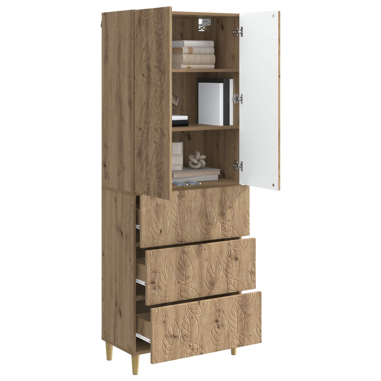 Szekrény szett 2 pcs Kézműves Tölgy 66 x 34,5 x 90 cm