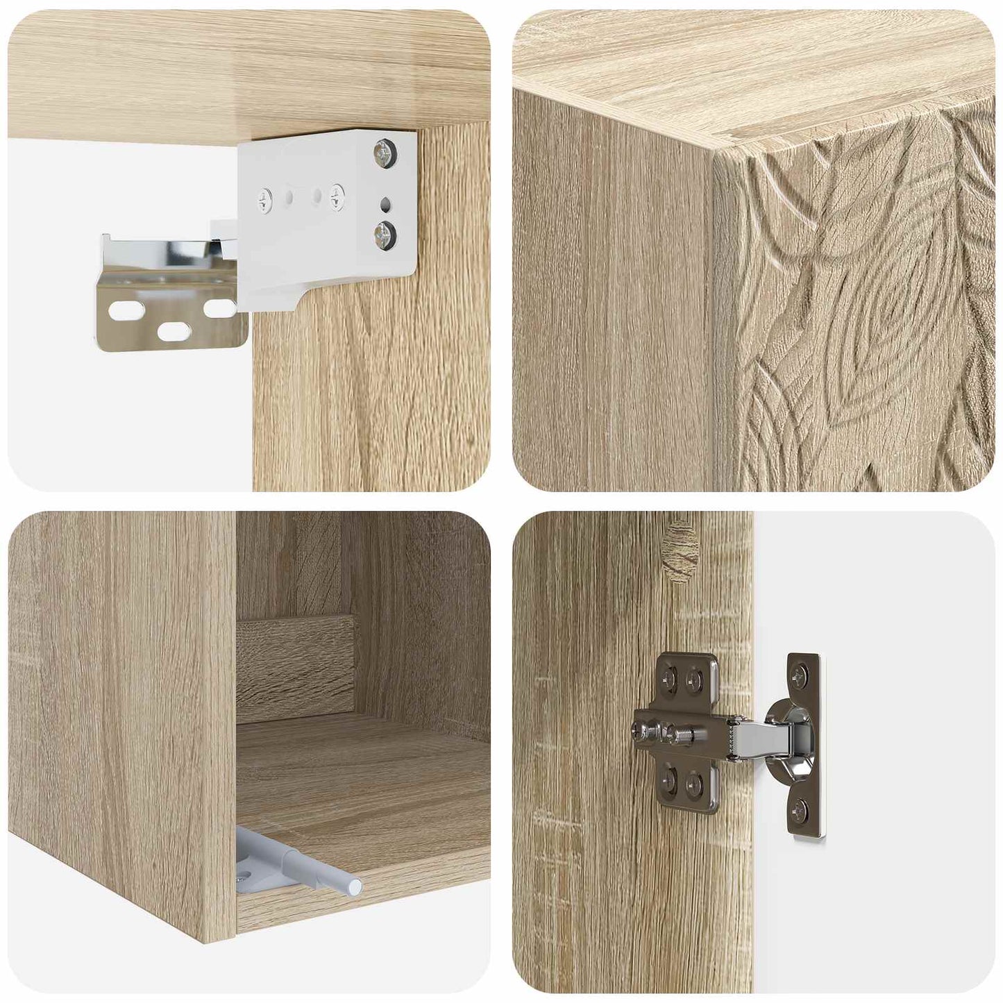 Szekrény szett 2 pcs Sonoma Tölgy 33 x 34,5 x 90 cm Szerelt Fa