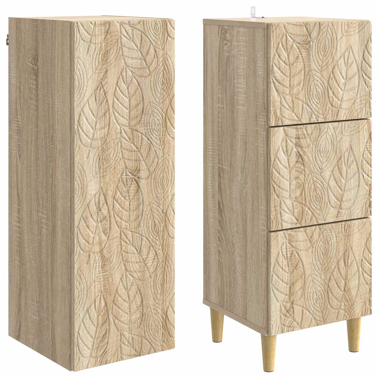 Szekrény szett 2 pcs Sonoma Tölgy 33 x 34,5 x 90 cm Szerelt Fa