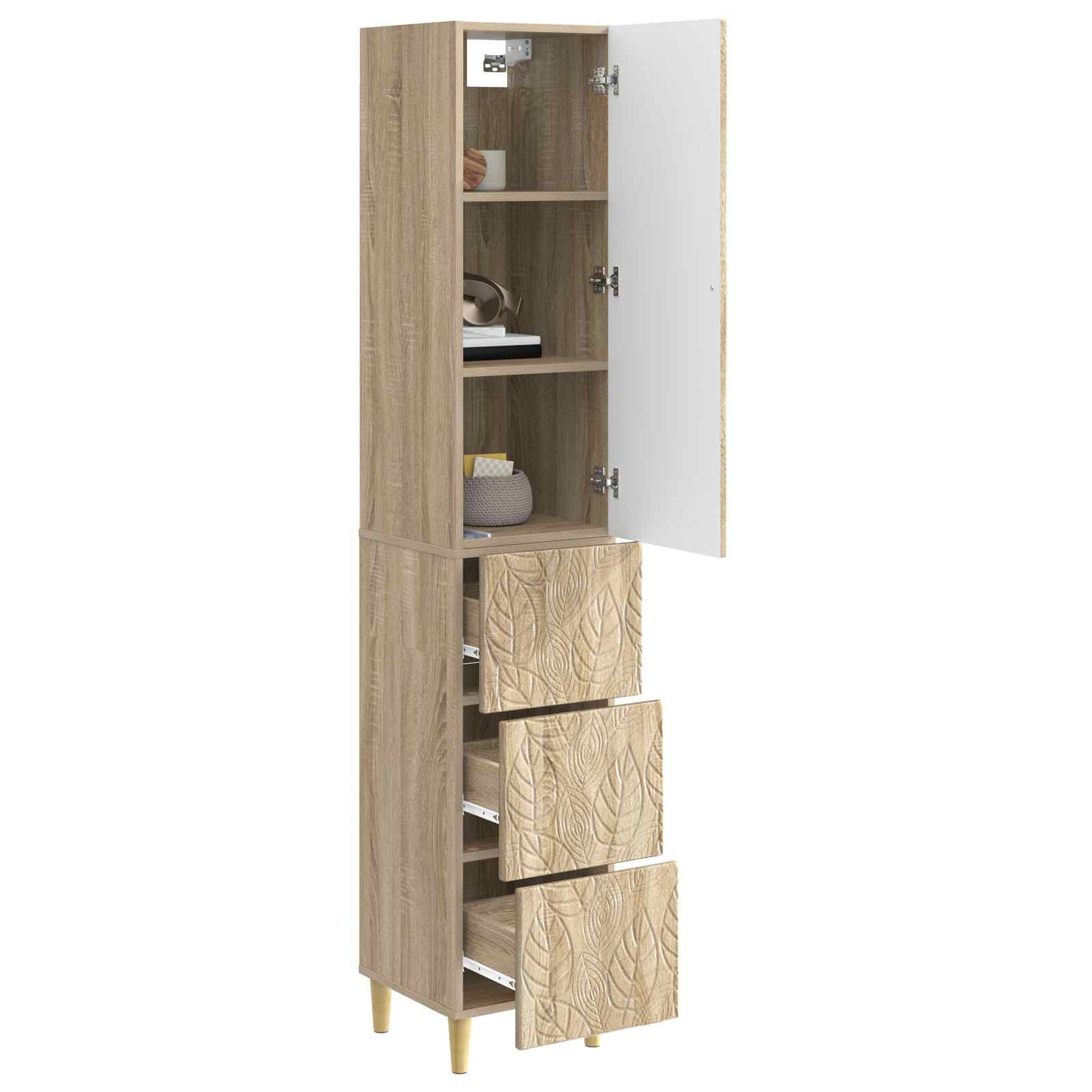 Szekrény szett 2 pcs Sonoma Tölgy 33 x 34,5 x 90 cm Szerelt Fa