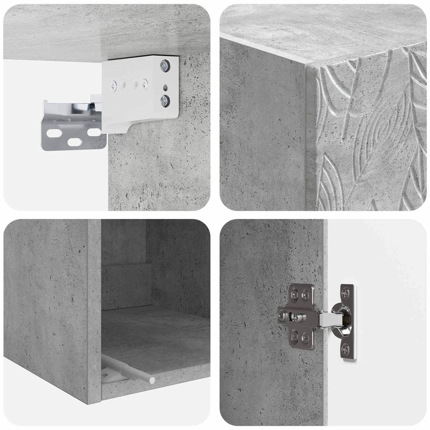 Szekrény szett 2 pcs Betonszürke 33 x 34,5 x 90 cm Szerelt Fa