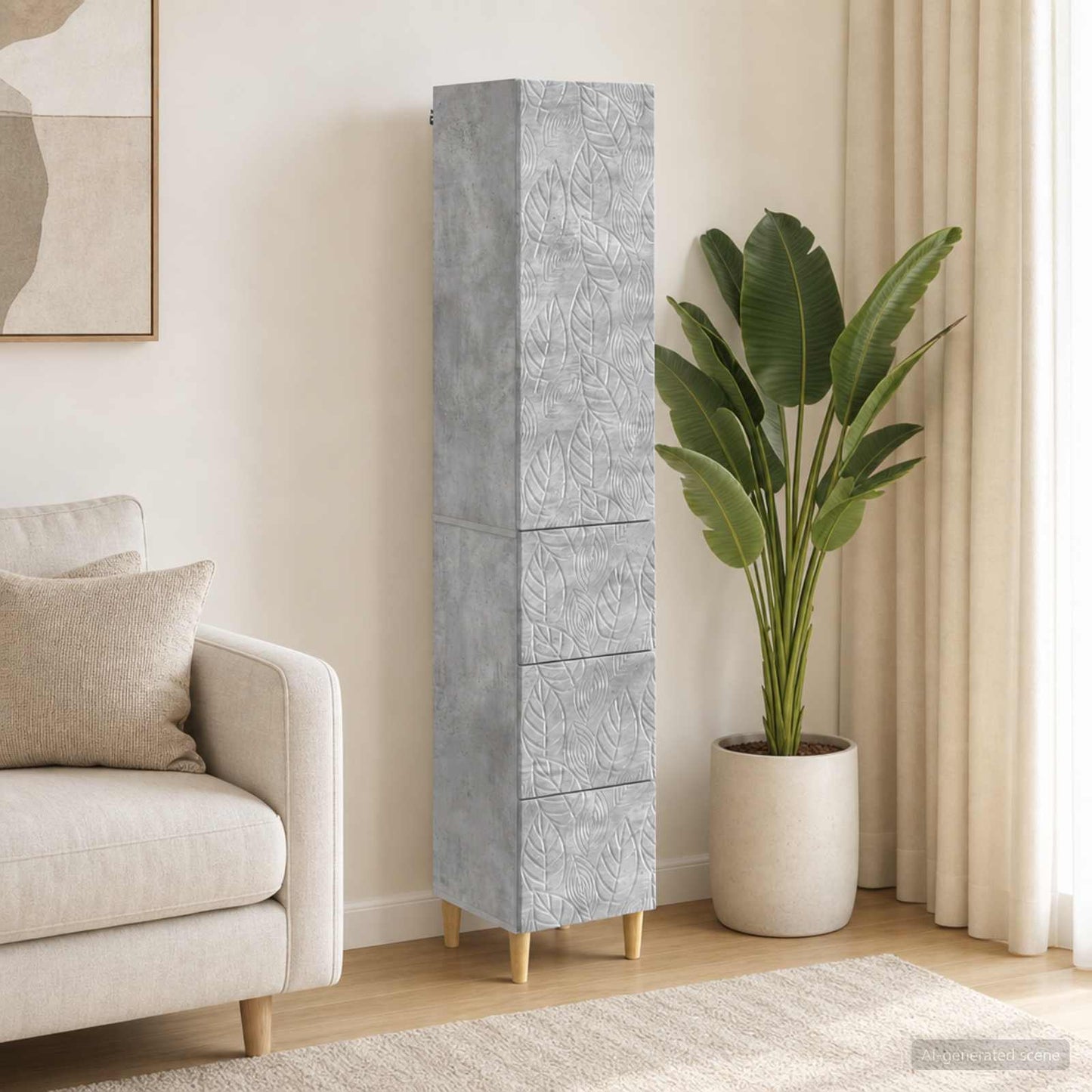 Szekrény szett 2 db 33 x 34,5 x 90 cm Szerelt Fa Betonszürke