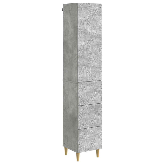 Szekrény szett 2 pcs Betonszürke 33 x 34,5 x 90 cm Szerelt Fa