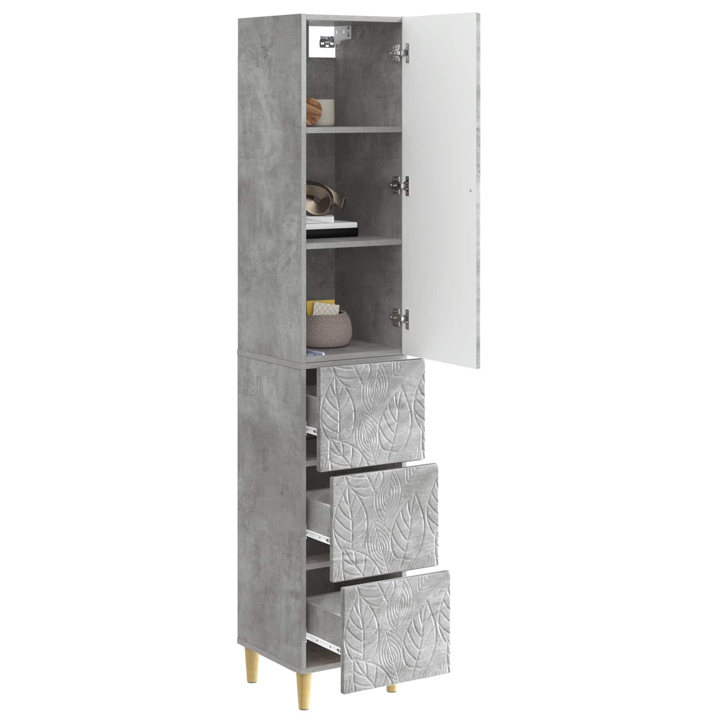 Szekrény szett 2 pcs Betonszürke 33 x 34,5 x 90 cm Szerelt Fa