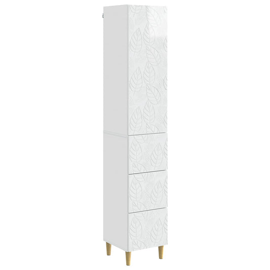 Szekrény szett 2 pcs Magasfényű Fehér 33 x 34,5 x 90 cm