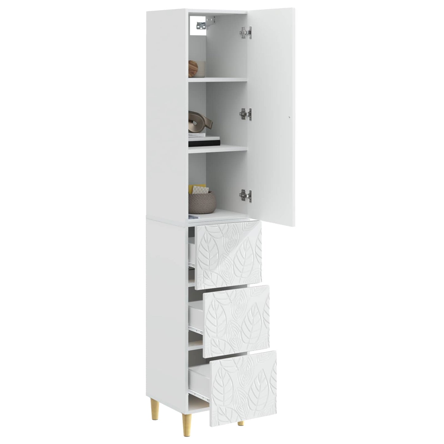 Szekrény szett 2 pcs Magasfényű Fehér 33 x 34,5 x 90 cm