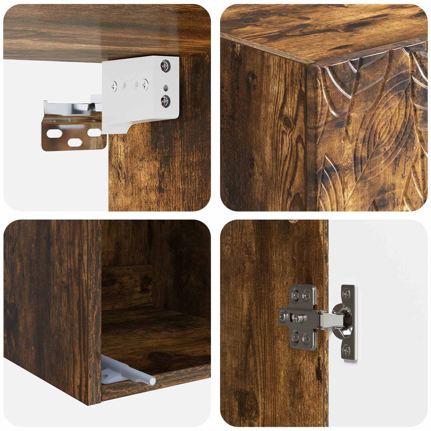 Szekrény szett 2 pcs Füstös Tölgy 33 x 34,5 x 90 cm Szerelt Fa