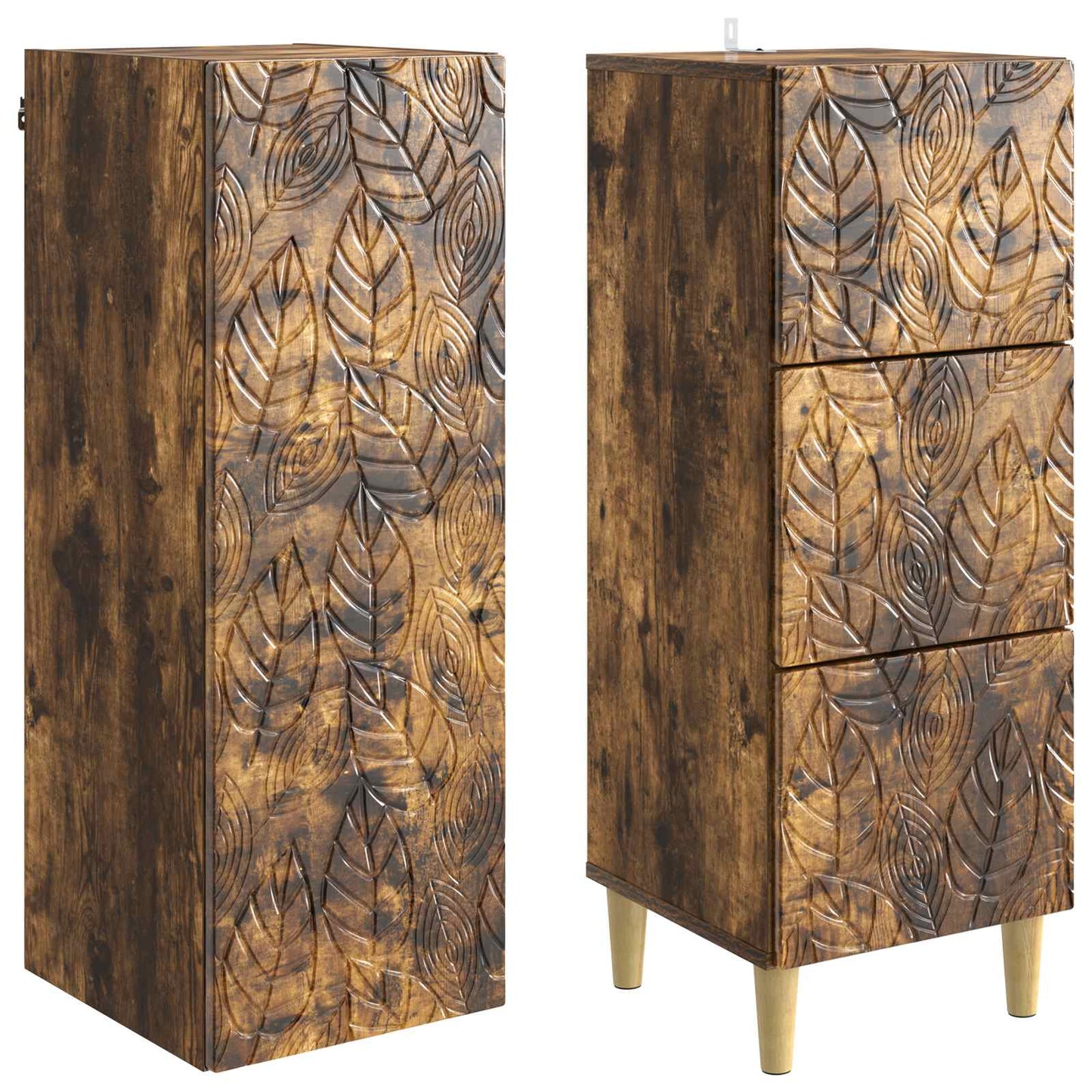 Szekrény szett 2 pcs Füstös Tölgy 33 x 34,5 x 90 cm Szerelt Fa