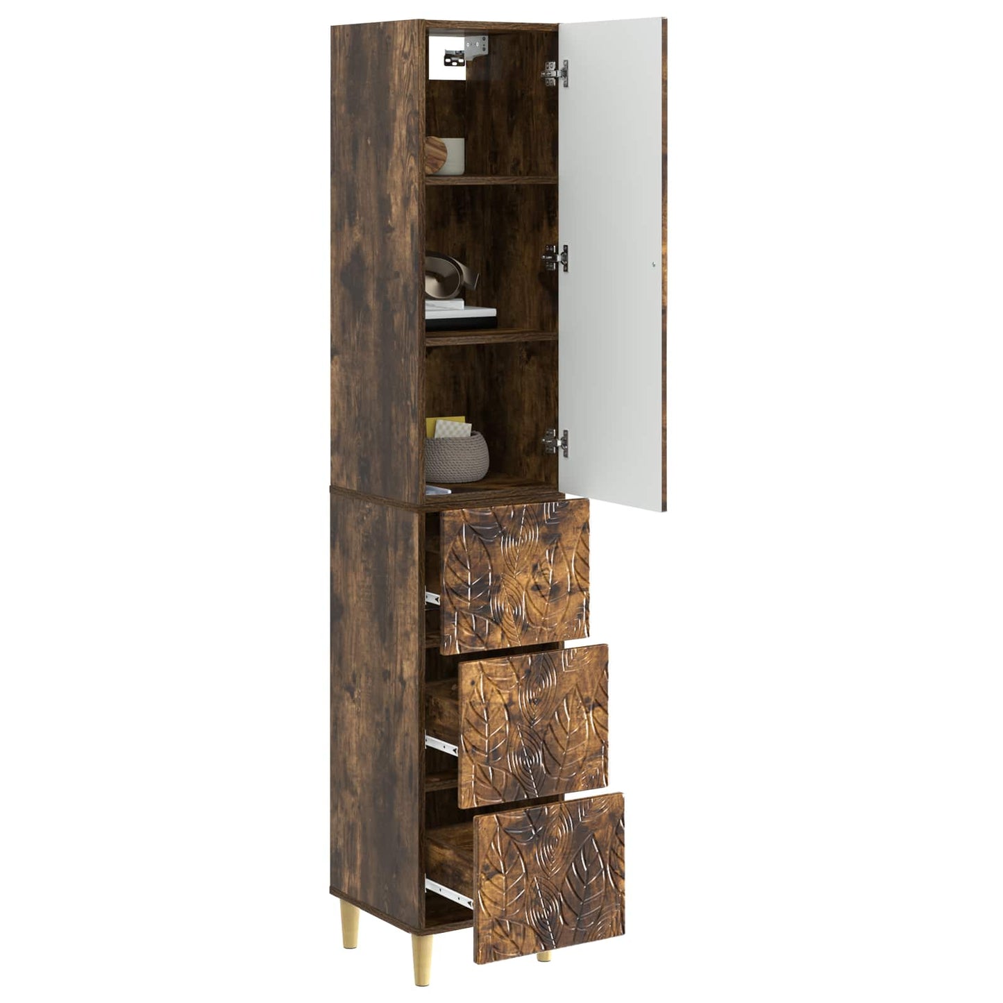 Szekrény szett 2 pcs Füstös Tölgy 33 x 34,5 x 90 cm Szerelt Fa
