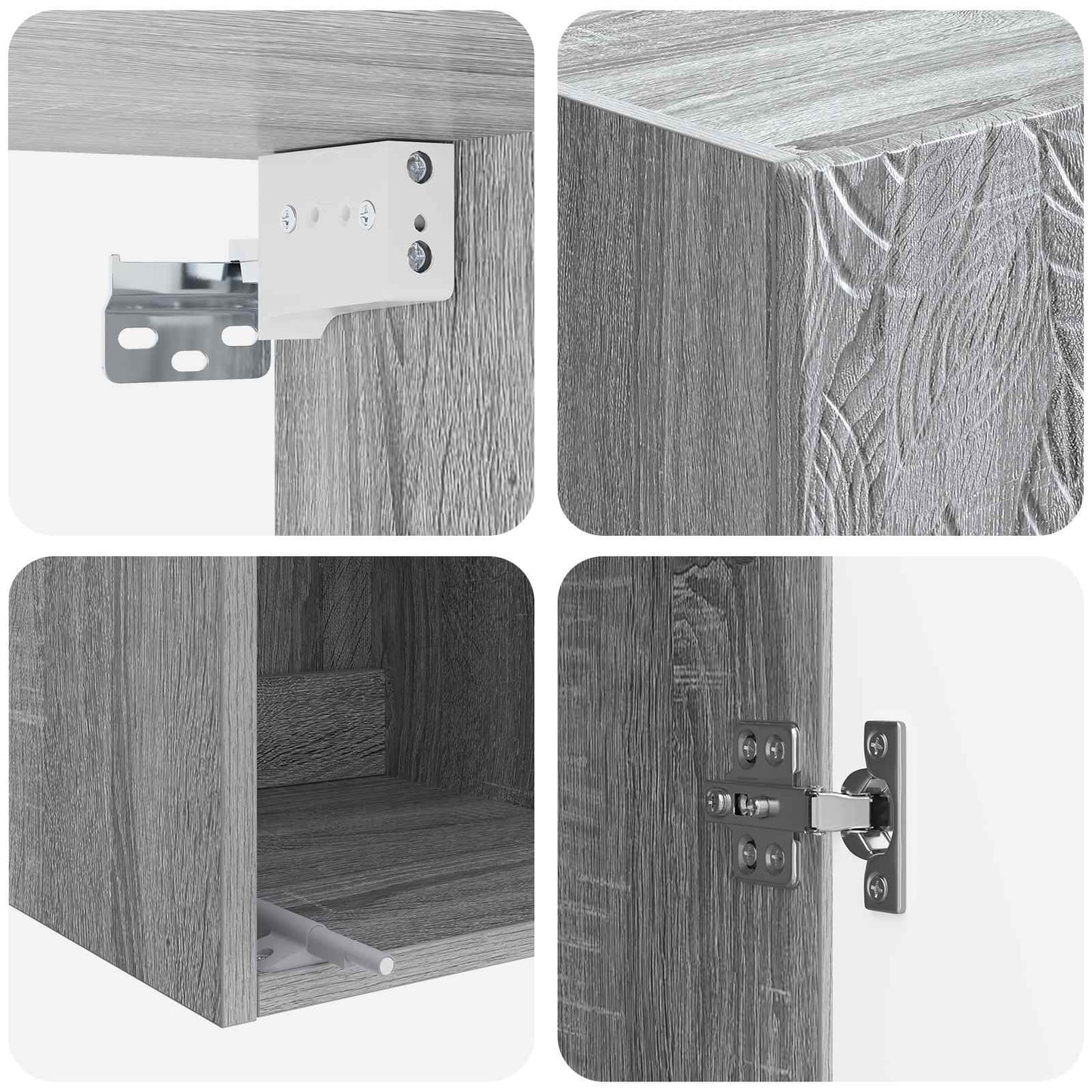 Szekrény szett 2 pcs Szürke Sonoma 33 x 34,5 x 90 cm Szerelt Fa