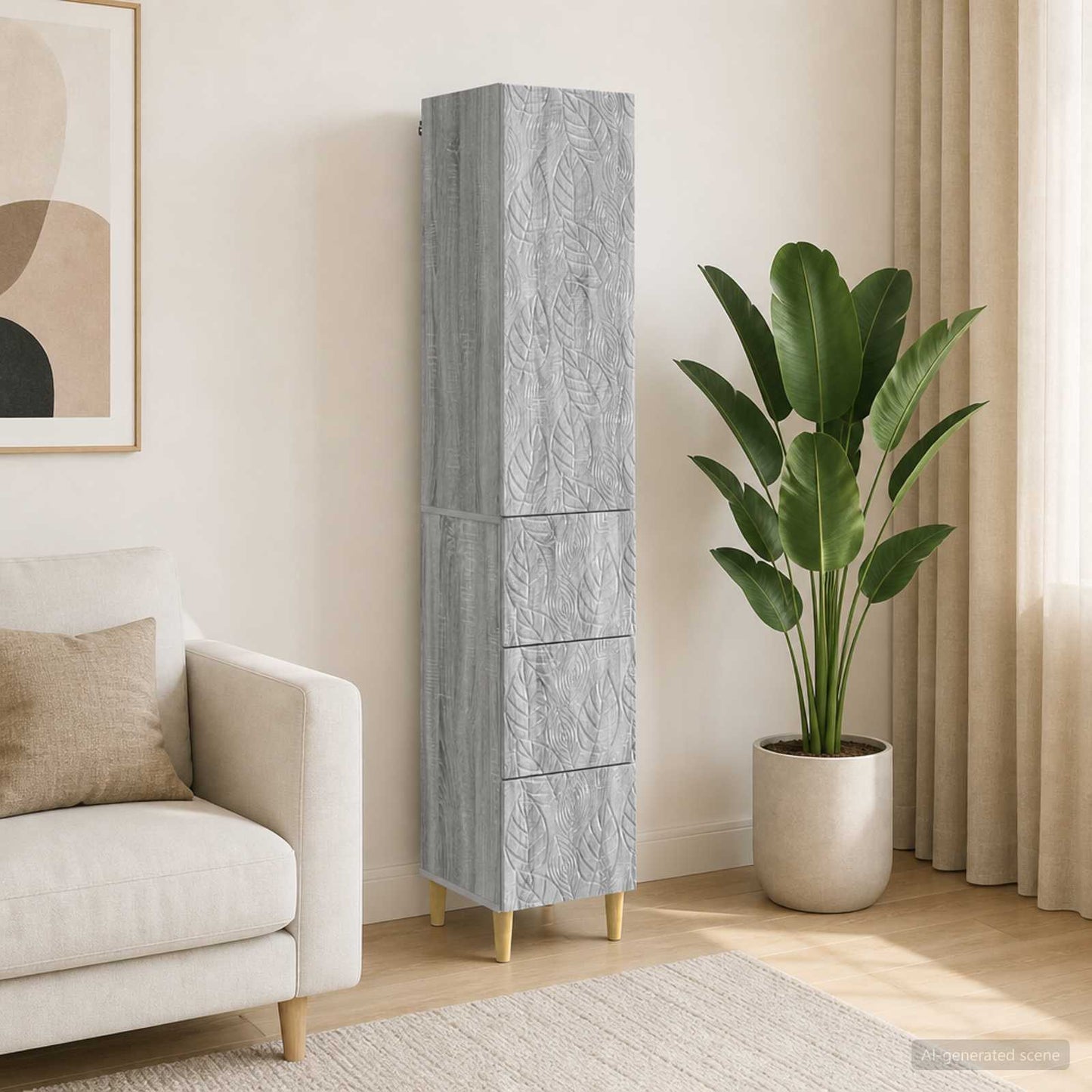 Szekrény szett 2 db 33 x 34,5 x 90 cm Szerelt Fa Szürke Sonoma