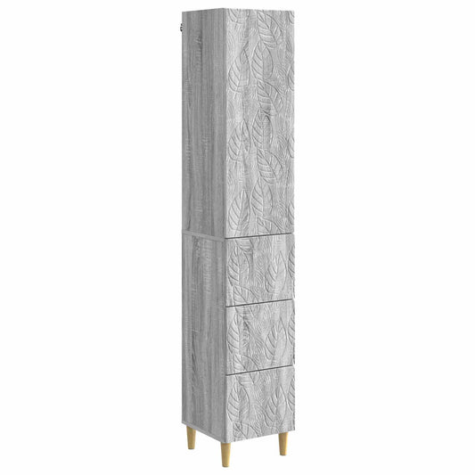 Szekrény szett 2 pcs Szürke Sonoma 33 x 34,5 x 90 cm Szerelt Fa