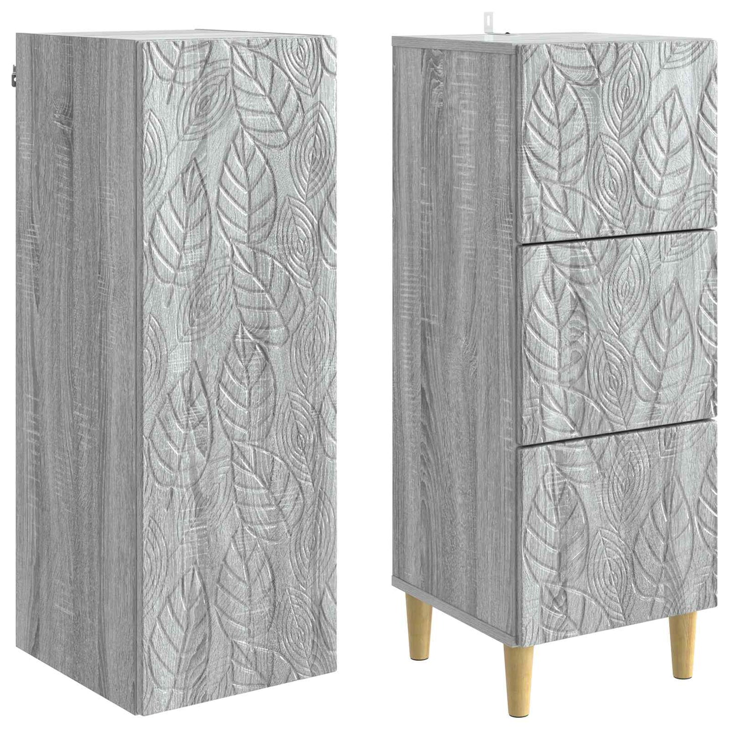 Szekrény szett 2 pcs Szürke Sonoma 33 x 34,5 x 90 cm Szerelt Fa