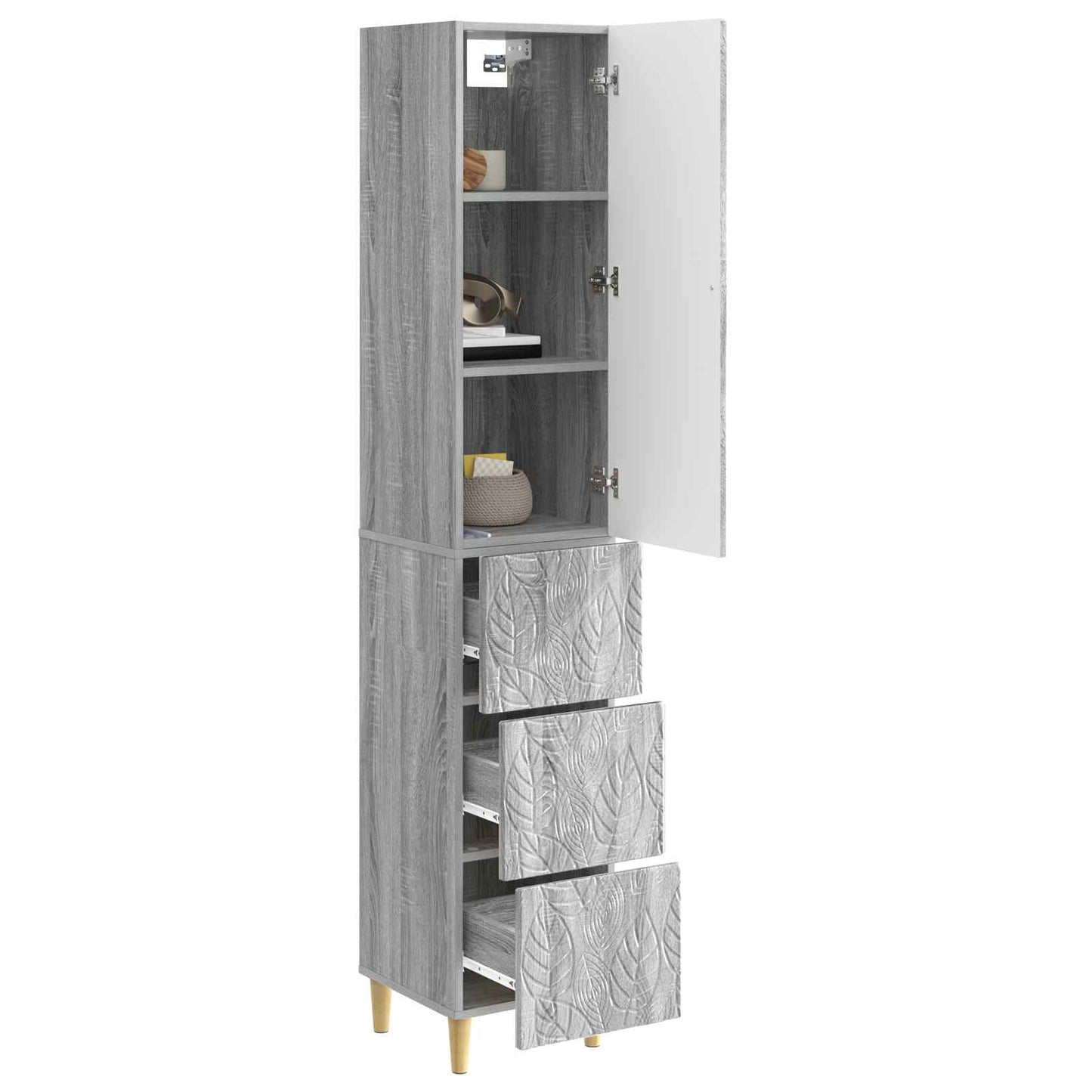 Szekrény szett 2 pcs Szürke Sonoma 33 x 34,5 x 90 cm Szerelt Fa