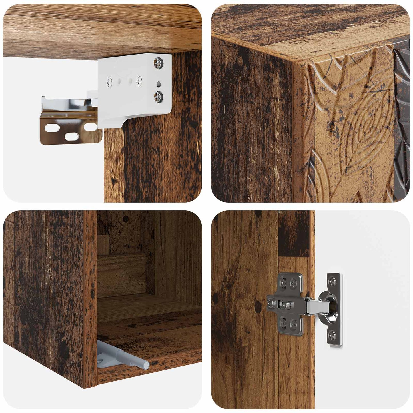 Szekrény szett 2 pcs Antik Fa 33 x 34,5 x 90 cm Szerelt Fa