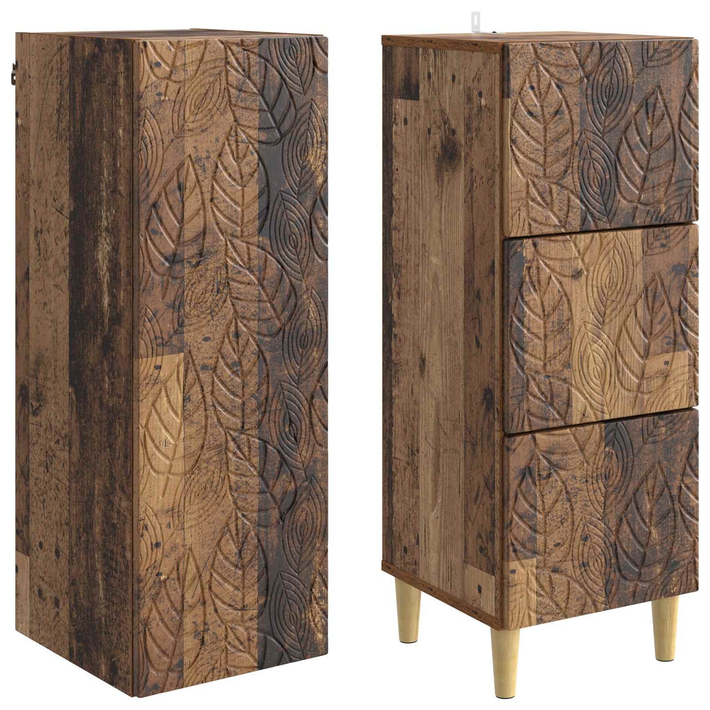 Szekrény szett 2 pcs Antik Fa 33 x 34,5 x 90 cm Szerelt Fa