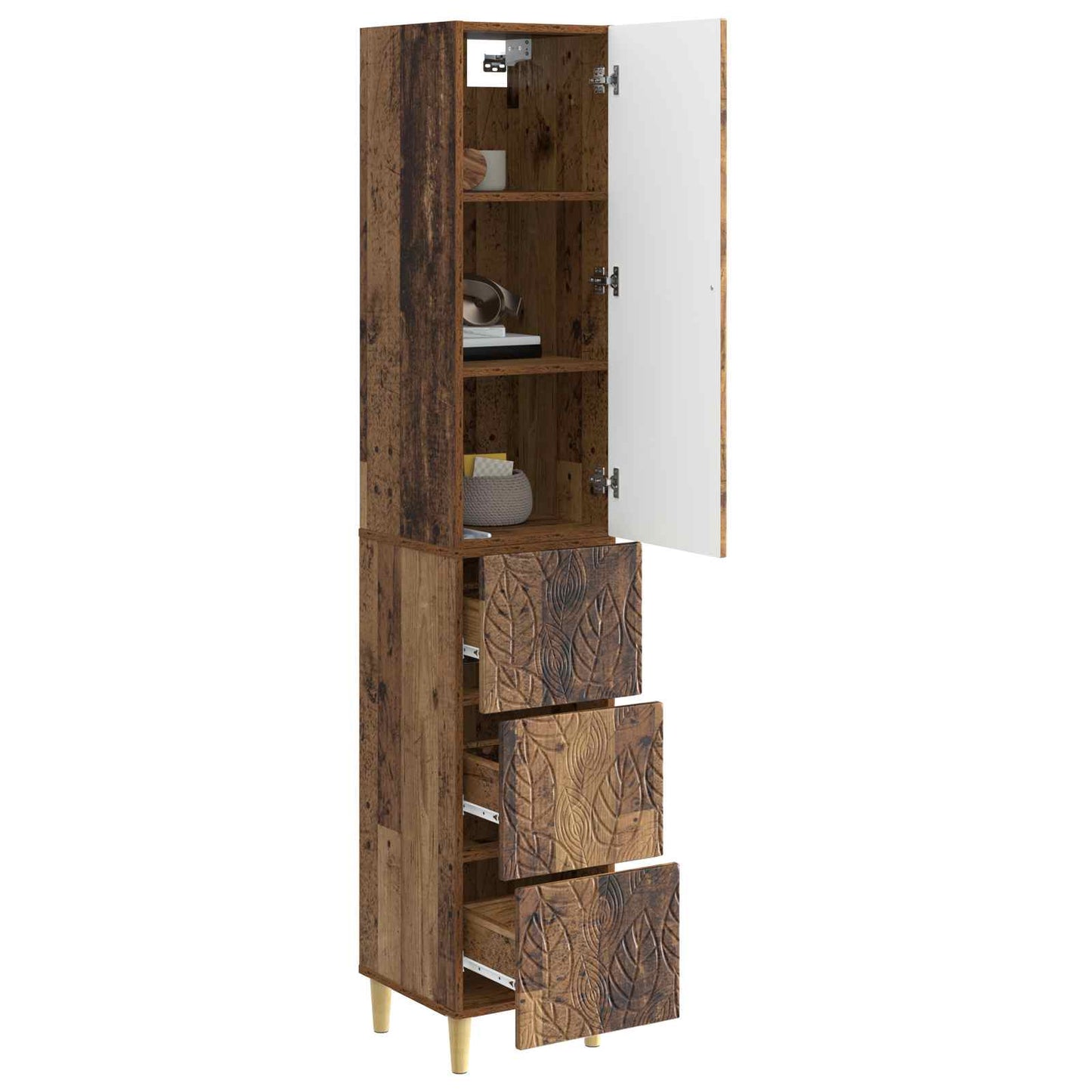 Szekrény szett 2 pcs Antik Fa 33 x 34,5 x 90 cm Szerelt Fa