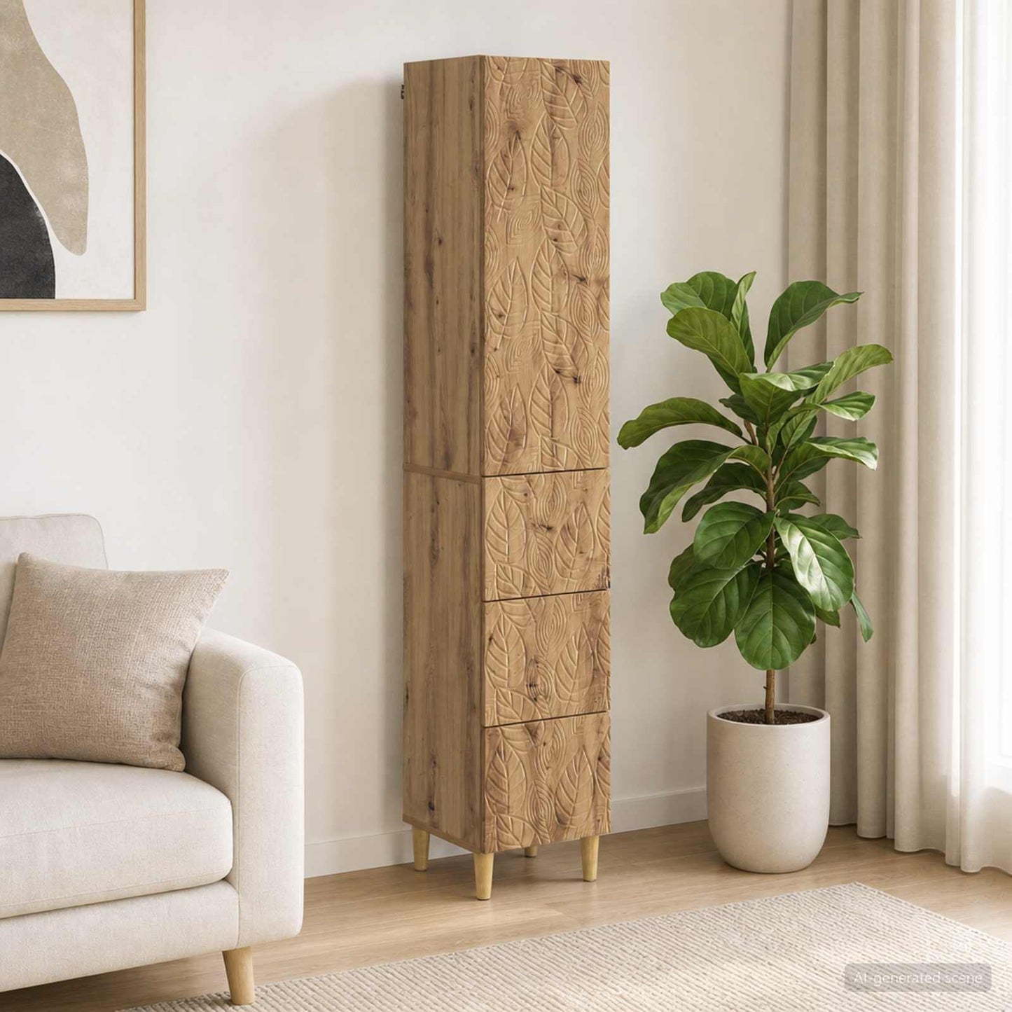 Szekrény szett 2 db 33 x 34,5 x 90 cm Szerelt Fa Kézműves Tölgy