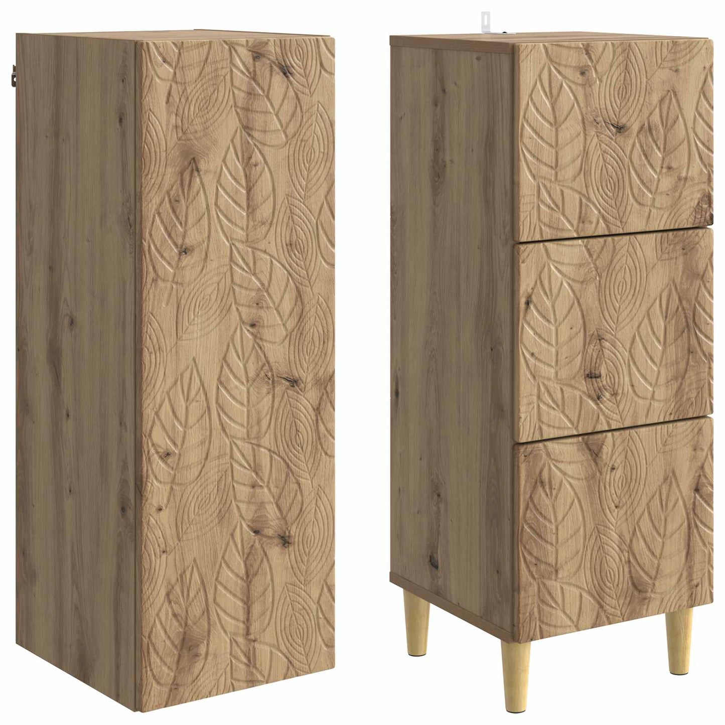 Szekrény szett 2 db 33 x 34,5 x 90 cm Szerelt Fa Kézműves Tölgy