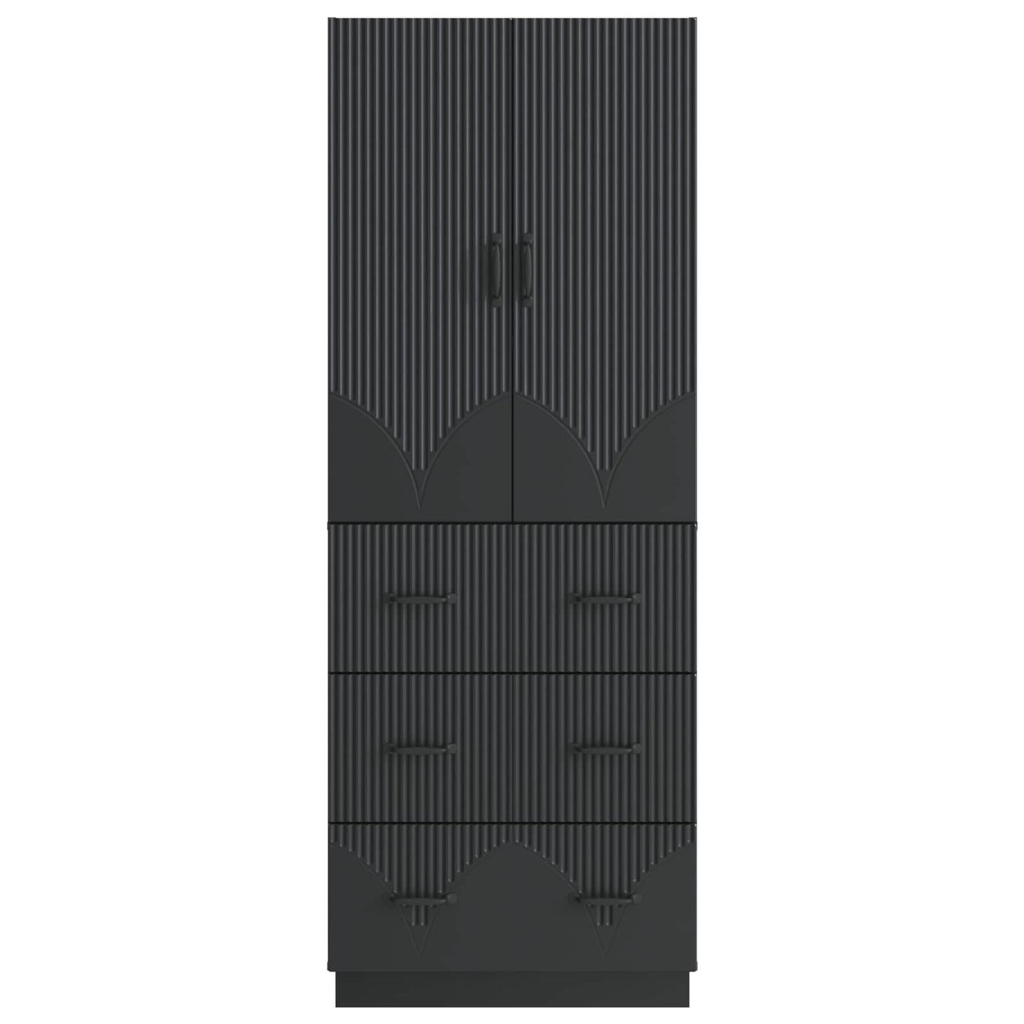 Szekrény szett 2 pcs Fekete 66 x 34,5 x 87 cm Szerelt Fa