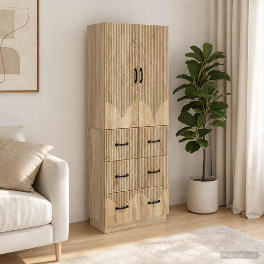 Szekrény szett 2 db 66 x 34,5 x 87 cm Szerelt Fa Sonoma Tölgy