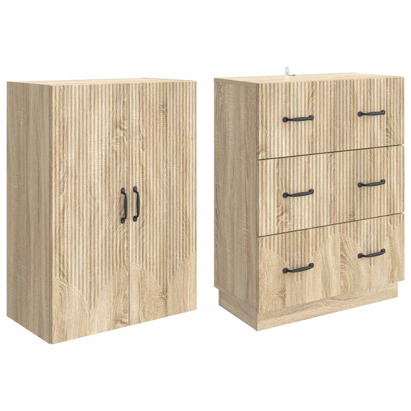 Szekrény szett 2 pcs Sonoma Tölgy 66 x 34,5 x 87 cm Szerelt Fa