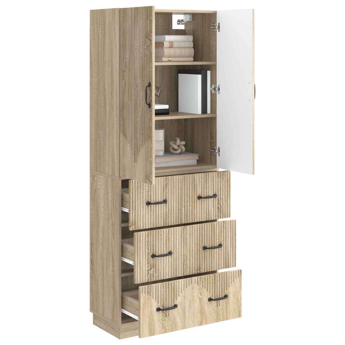 Szekrény szett 2 pcs Sonoma Tölgy 66 x 34,5 x 87 cm Szerelt Fa