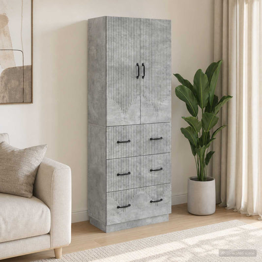 Szekrény szett 2 db 66 x 34,5 x 87 cm Szerelt Fa Betonszürke