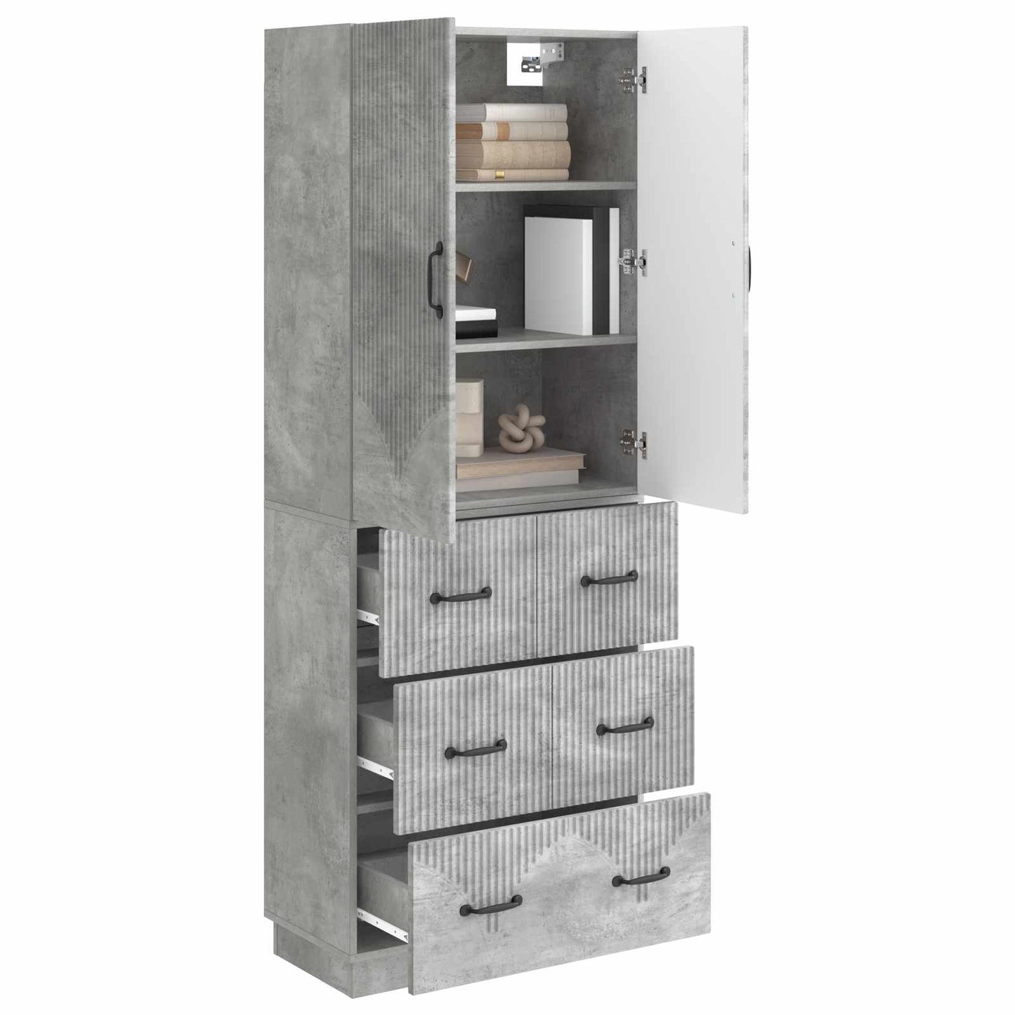 Szekrény szett 2 pcs Betonszürke 66 x 34,5 x 87 cm Szerelt Fa
