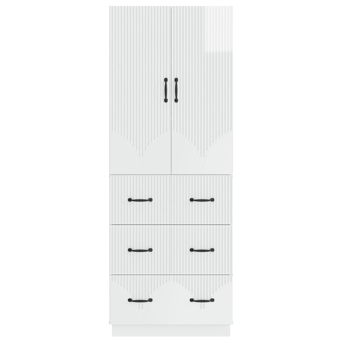 Szekrény szett 2 pcs Magasfényű Fehér 66 x 34,5 x 87 cm