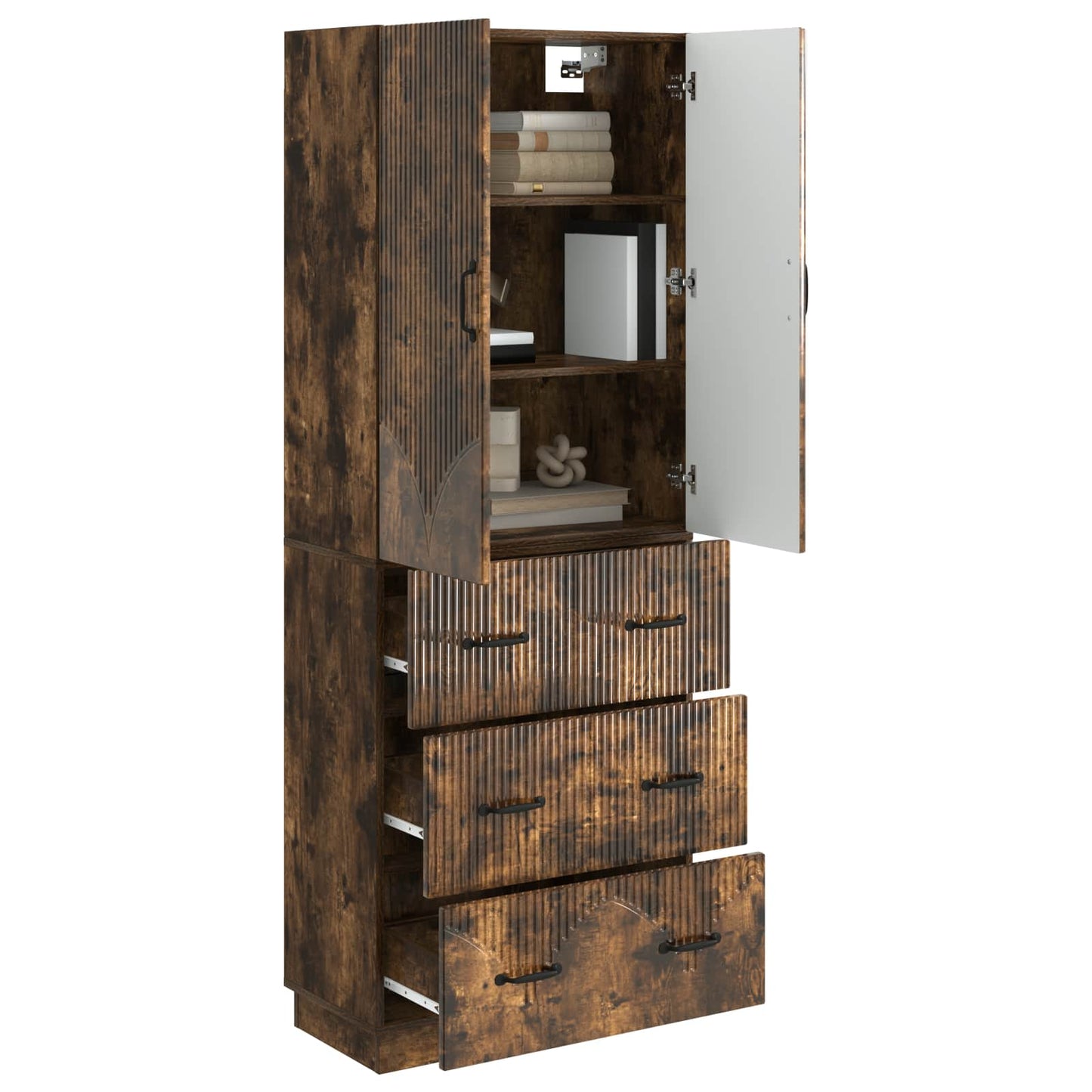 Szekrény szett 2 pcs Füstös Tölgy 66 x 34,5 x 87 cm Szerelt Fa