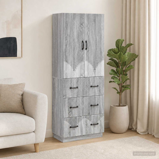Szekrény szett 2 db 66 x 34,5 x 87 cm Szerelt Fa Szürke Sonoma