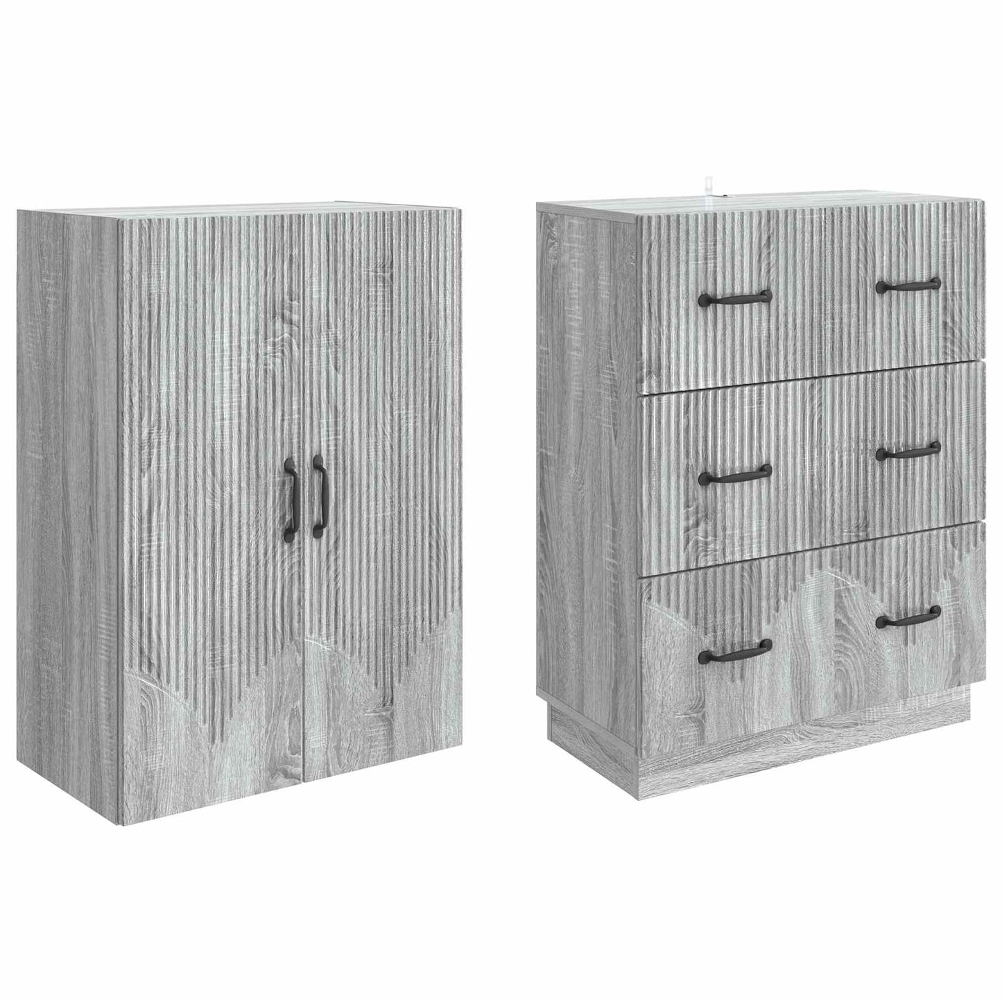 Szekrény szett 2 pcs Szürke Sonoma 66 x 34,5 x 87 cm Szerelt Fa