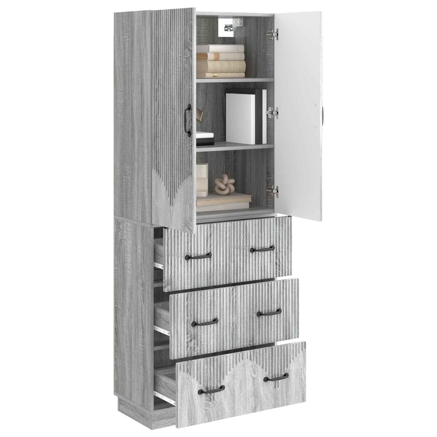 Szekrény szett 2 pcs Szürke Sonoma 66 x 34,5 x 87 cm Szerelt Fa